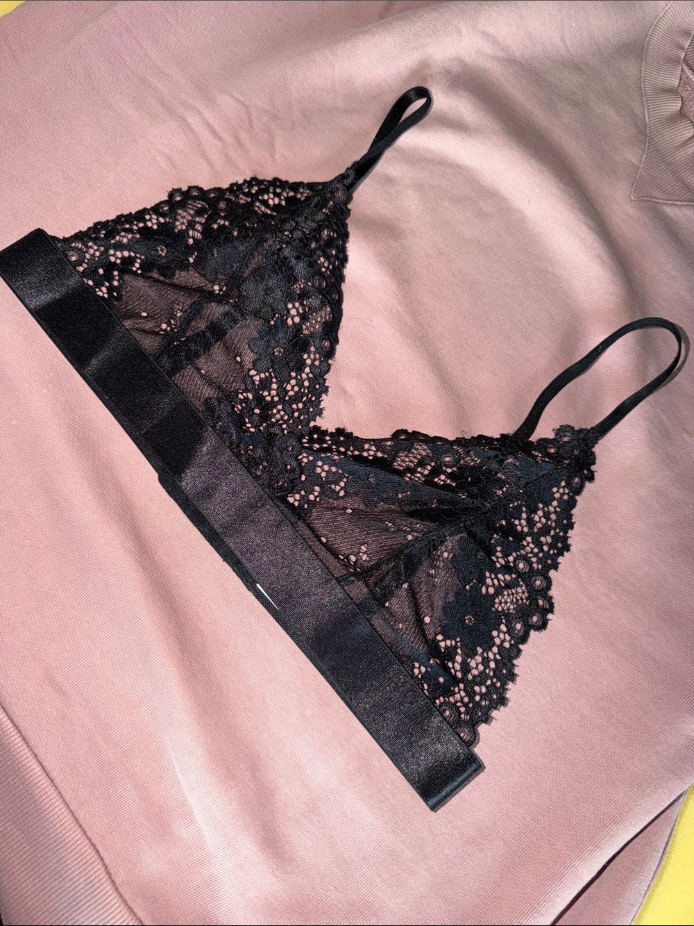 Black Lace Triangle Bralette